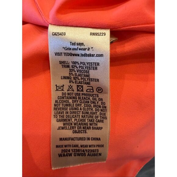 Ted Baker Neon Pink and Green Blouse- Size 2 - Picture 5 of 6